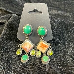 Vintage Native American multi stone earrings